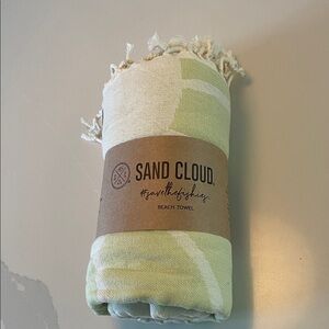 Sand Cloud Light Green Stripe Beach Towel